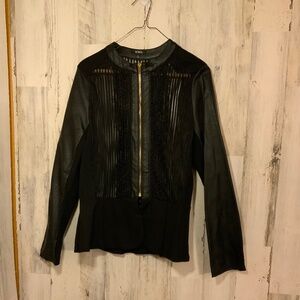 Leathery and Lace Skirted Jacket